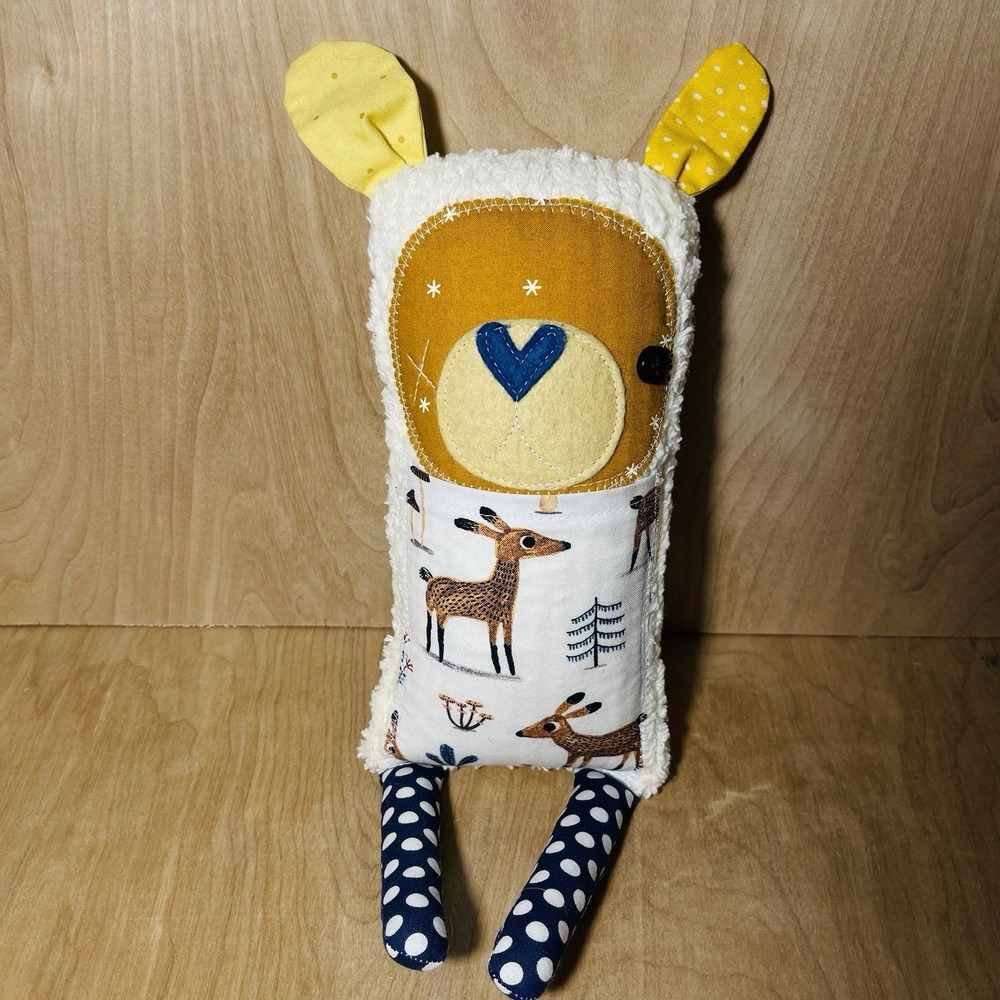 A Little Bit Funky Sews Handmade Hoho Doll Bear & Deer Friends Pocket In Front